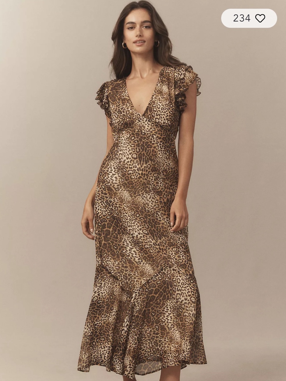 Anthropologie Leopard-Print Maxi Dress in Brown and Black